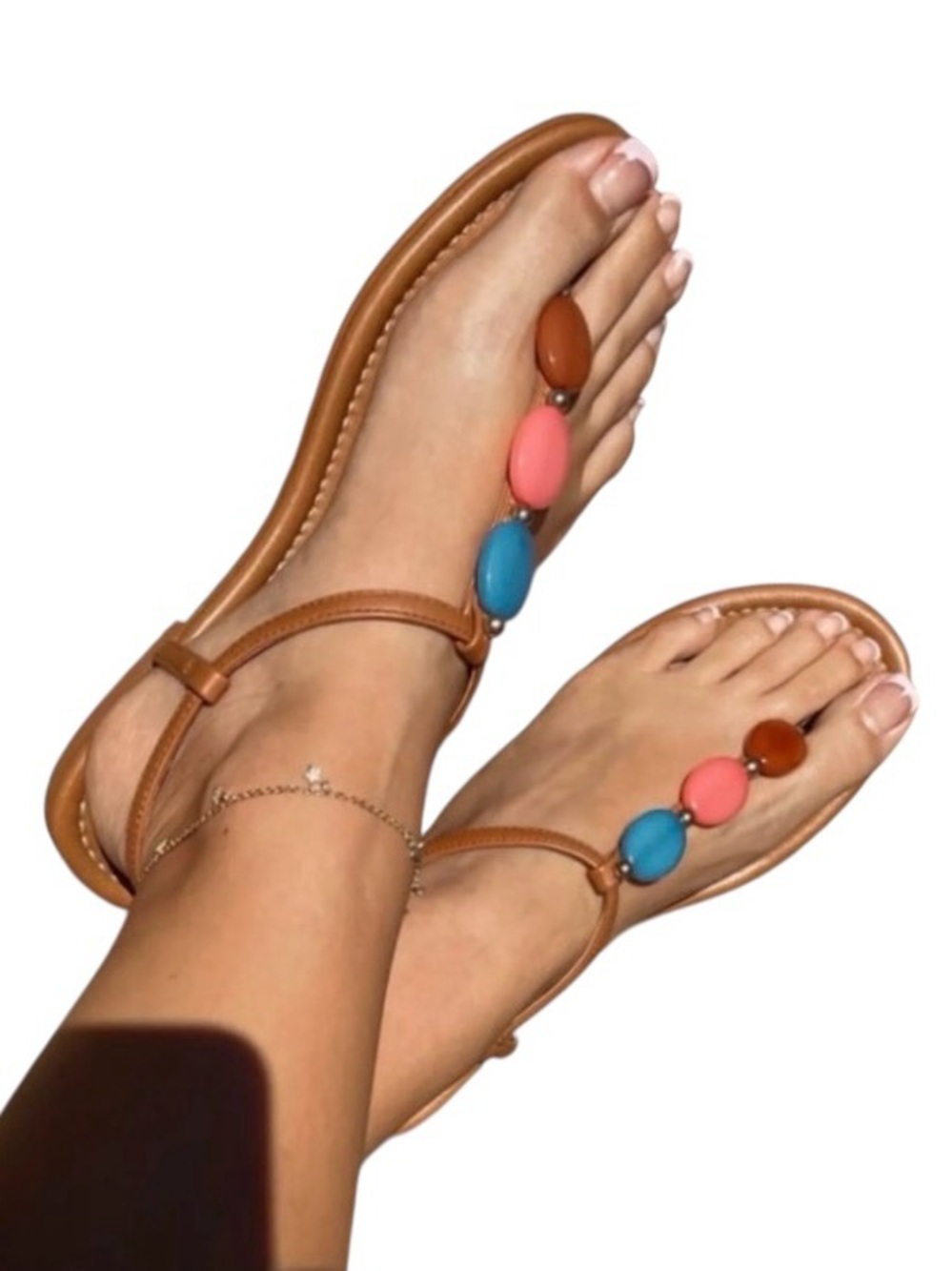 Madden Girl Beaded Ankle Strap Thong Sandals Size 8